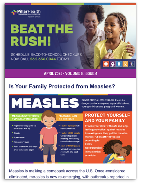 Pillar Health April Newsletter promo graphic